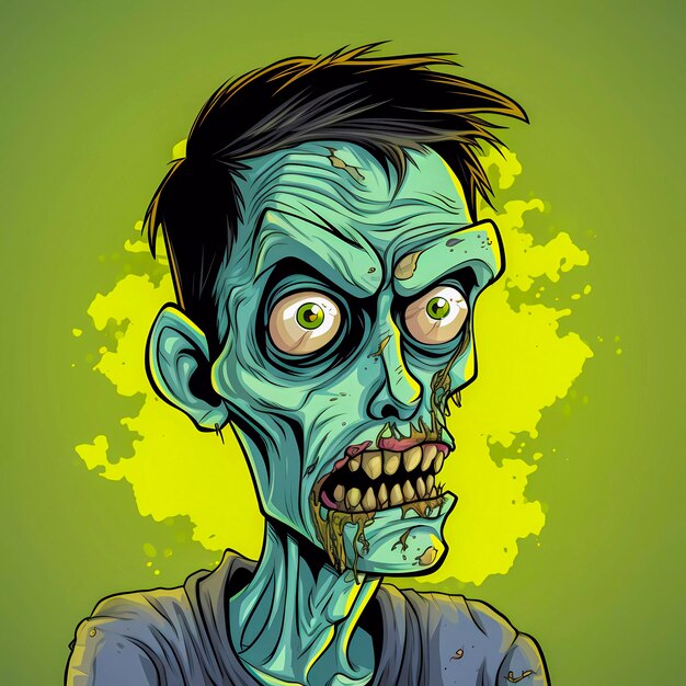Photo zombie comic character avatar of the undead generative ai