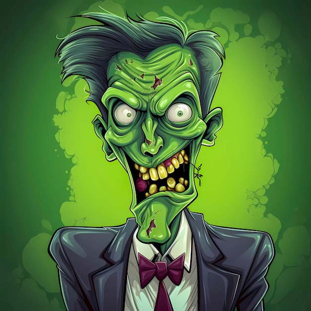 Foto personaggio a fumetti zombie avatar dell'ai generativa dei non morti
