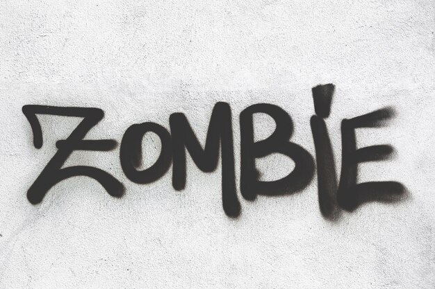 Photo zombie graffiti on wall