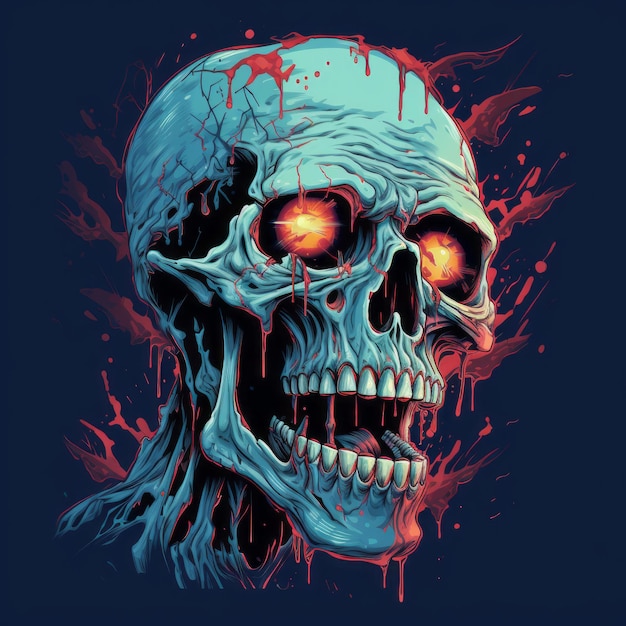 Zombie head vector illustration design isolated on dark