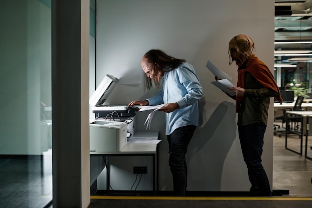 Zombie manager group in queue for copier at office