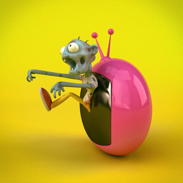 Zombie and media - 3d illustration