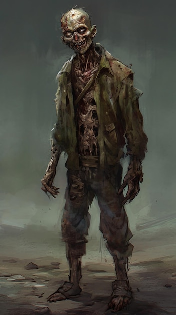 The zombie monster from the horror movie