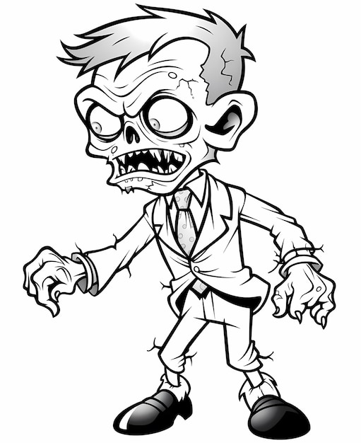 Photo zombie parade crisp coloring book pages kids halloween festivities