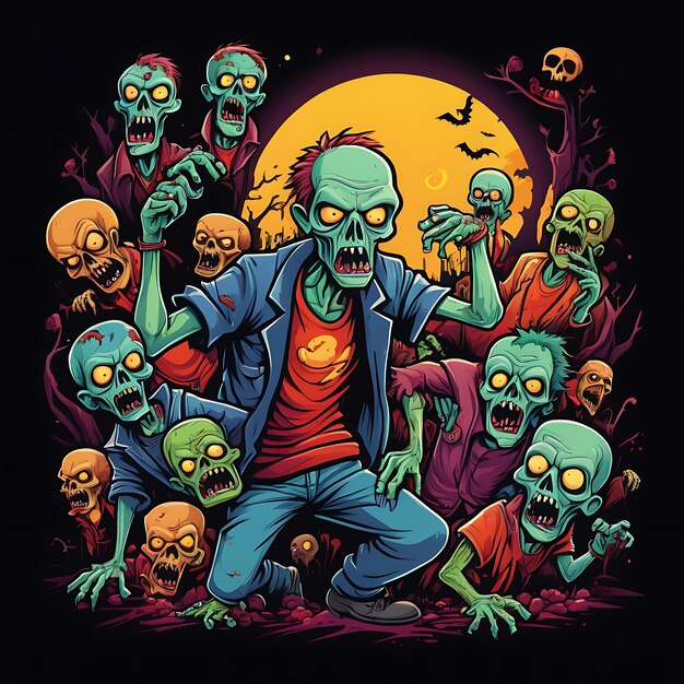 Foto zombie personages uit cartoons