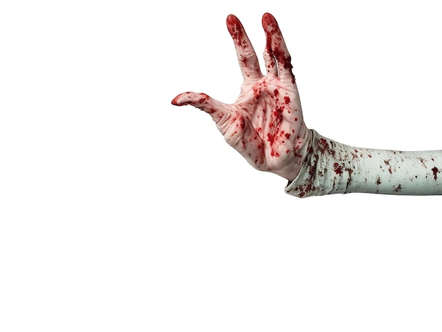 zombie or undead hand in gesture of waiting receiving something