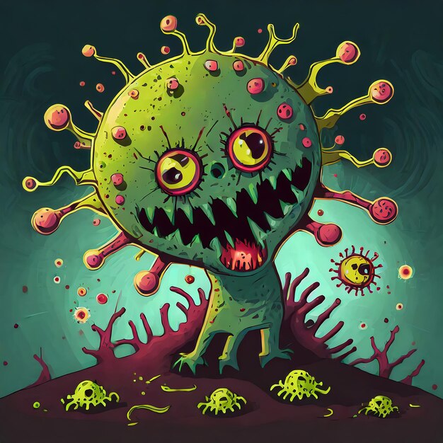 Foto illustrazione del virus zombie