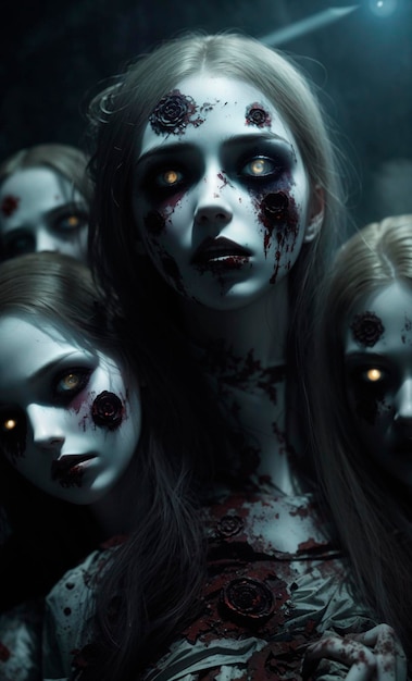 zombie women under the moon