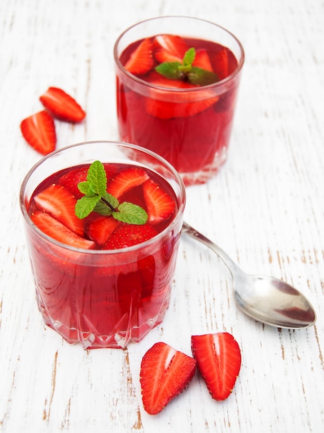 Zomer aardbei drankje