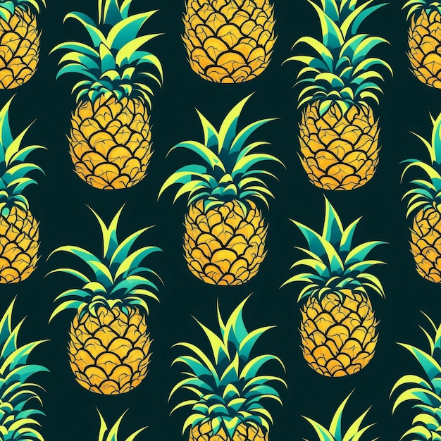 zomer achtergrond met gele rijpe ananas kunstwerk
