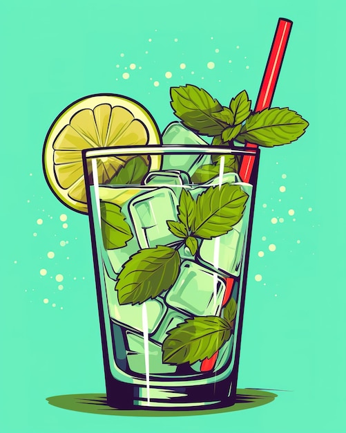 Foto zomer cocktail illustratie