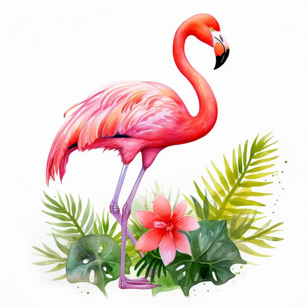 Foto zomer flamingo aquarel clipart