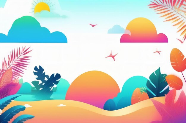 Foto zomer gradient bliss vibrant achtergrond illustratie