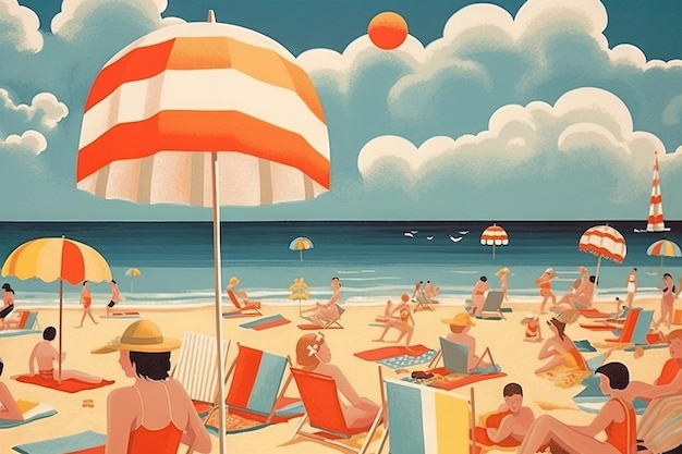 Zomer het zonnige seizoen Trendy abstracte achtergrond digitale kunstwerken illustratie generatieve ai