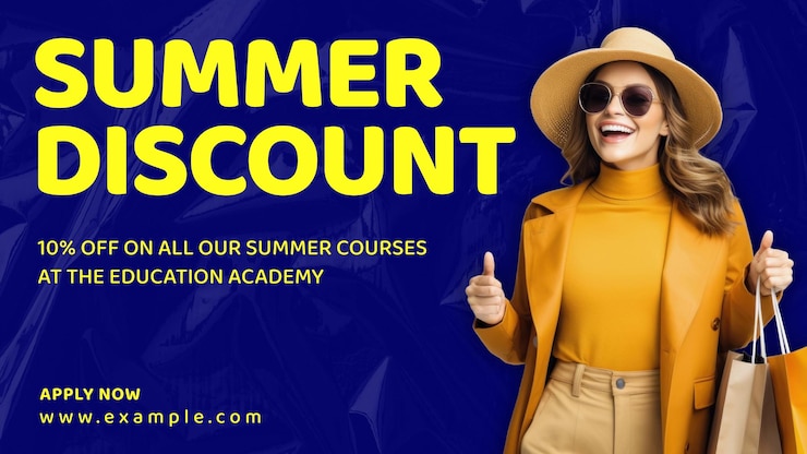 Foto zomer korting blog banner sjabloon