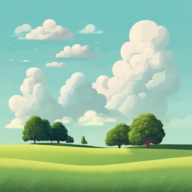 Zomer landschap illustratie