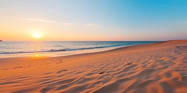 Foto zomer landschap van de kust bij sunsetcolorful zomer sjabloon concept van recreatie generatieve ai