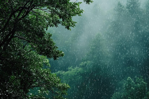 Zomer onweersbuien39s verfrissende regen in bosfotografie