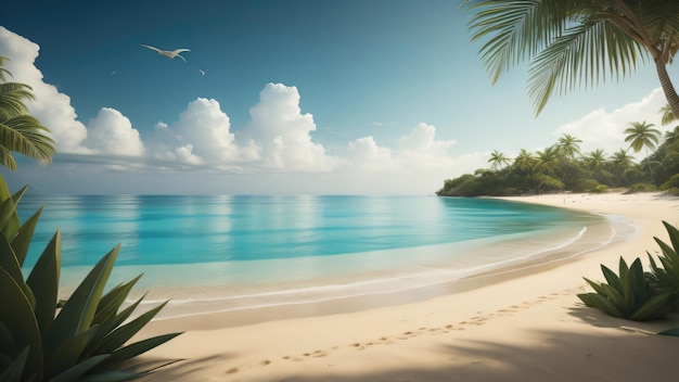 zomer strand achtergrond afbeelding kopiëren ruimte generatieve Ai