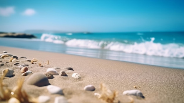 Zomer strand achtergrond Illustratie AI GenerativexA