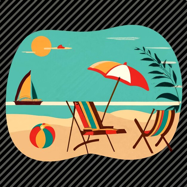 Foto zomer strand illustratie vintage ontwerp ai_generated