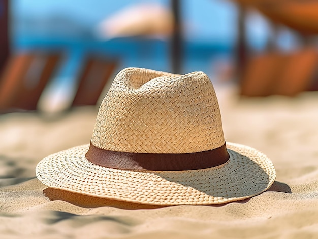 Foto zomer strand zonnehoed foto