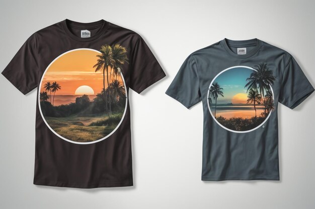 zomer t-shirt ontwerp zee strand t-shirt sjabloon