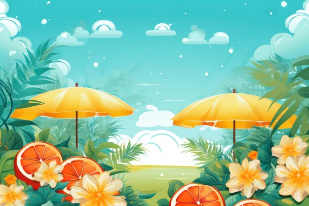 Zomer vector achtergrond mooie illustratie foto generatieve ai