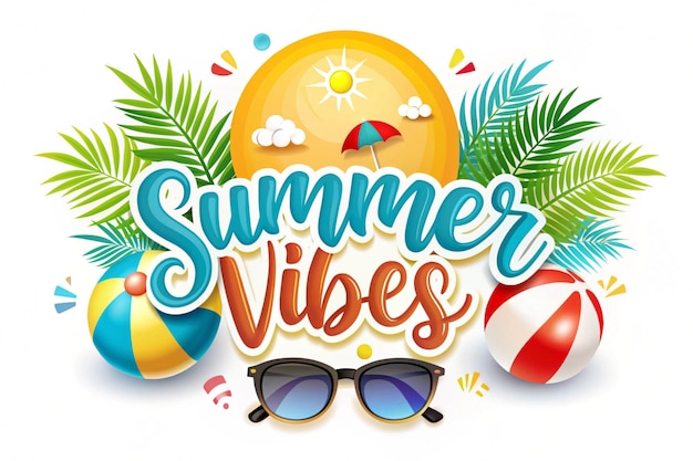 Zomer vibes achtergrond illustratie