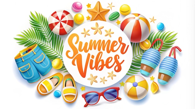 Zomer vibes achtergrond illustratie