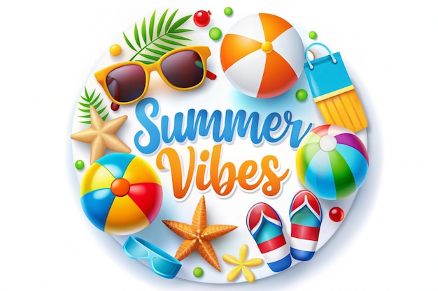 Zomer vibes achtergrond illustratie