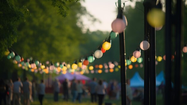 Foto zomerfeest bokeh achtergrond illustratie ai generativexa