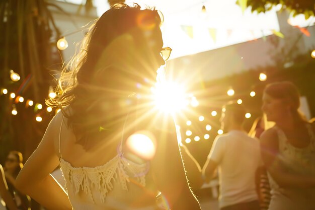 Foto zomerfeest op het zonnestrand.