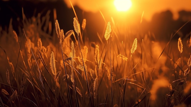 Zomergrassilhouet in stijlvol licht