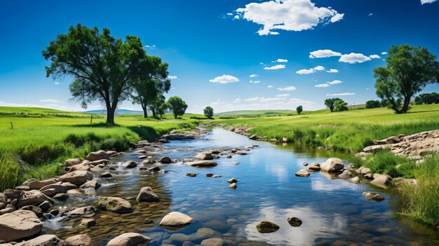 zomerrivieren en grasnatuurlandschap