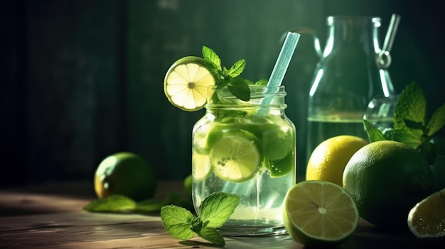 Zomers tropisch cocktaildrankje geniet van mojito AI generatief