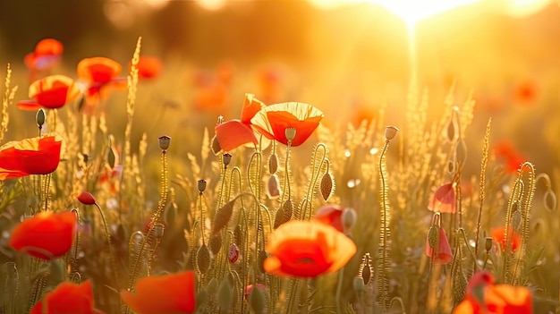 Zomerse weidebloemen generatief ai