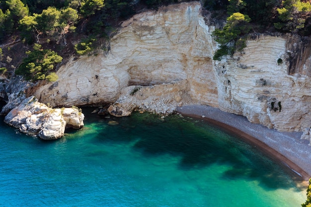 Zomerstrand Cala di Porto Greco Gargano Puglia Italië