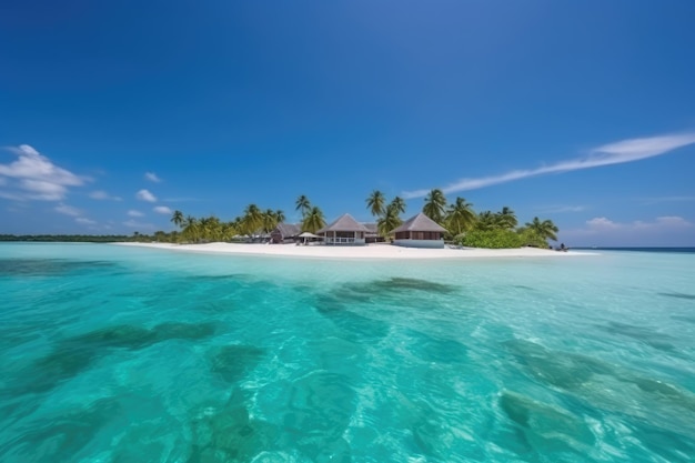 Zomervakantie op een tropisch eiland op de Malediven