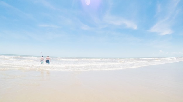 Zomervakantie op het strand in South Carolina.