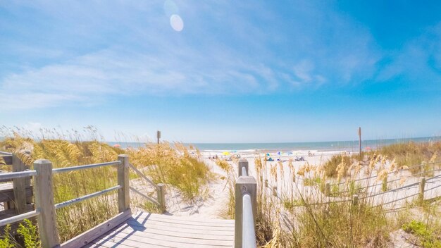 Zomervakantie op het strand in South Carolina.