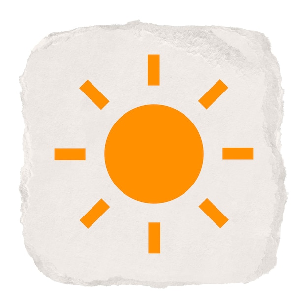 Zon weer png icoon sticker gescheurd papier ontwerp transparante achtergrond