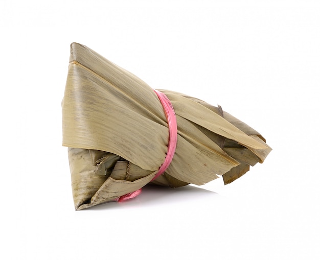 Zongzi on white isolated