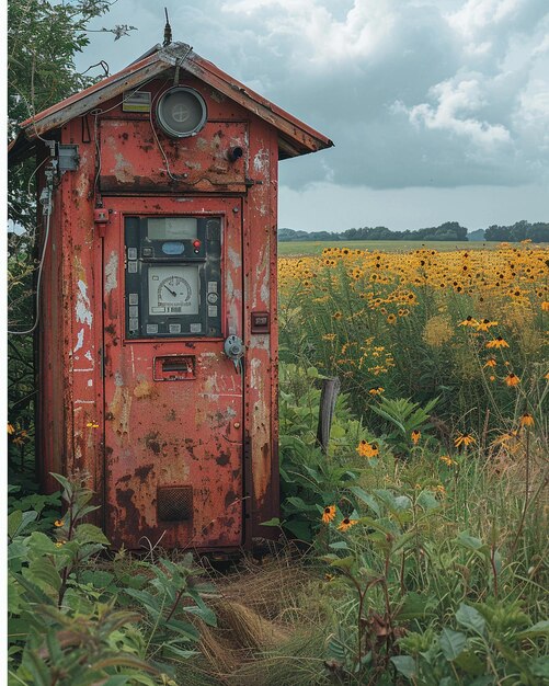 Foto zonne-aangedreven weerstations achtergrond