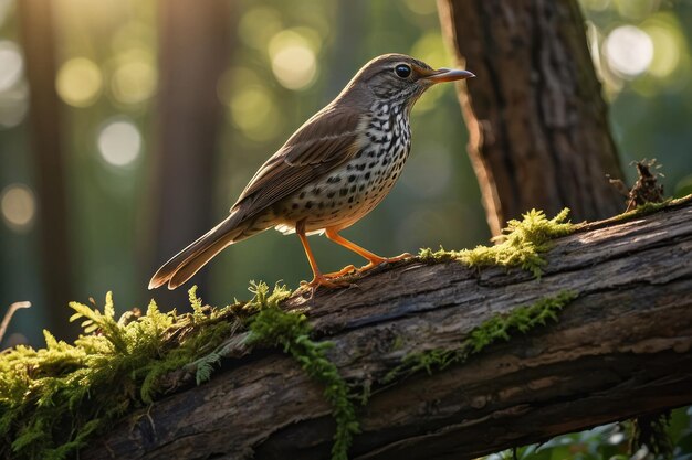 Zonnebloede houtstruis in de natuurlijke leefomgeving