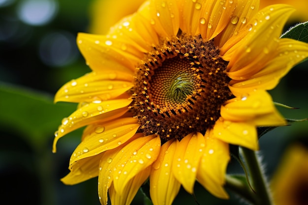 Zonnebloem close-up met zachte achtergrond