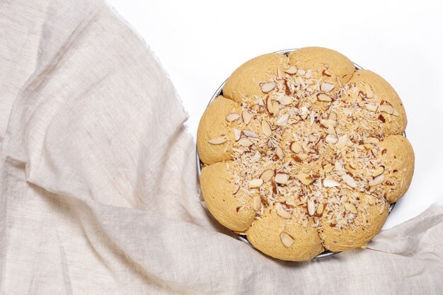 zonnebloem halva op de tafel