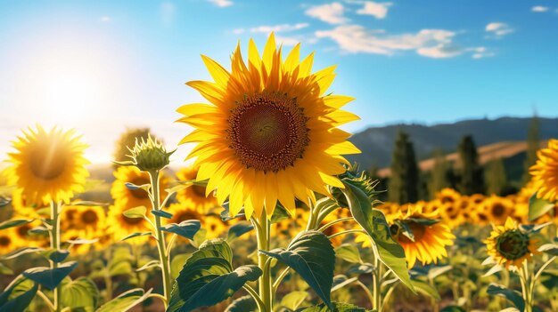 Zonnebloem in de veldfoto