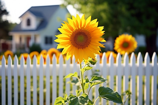 Zonnebloem met een groep dansende mensen