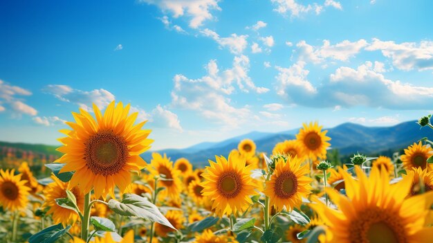 Zonnebloemen in het veld Generatieve ai